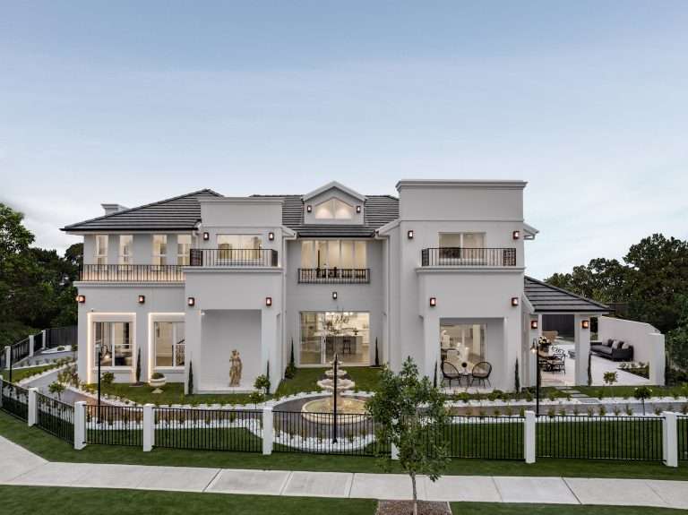 Modern display home design by Eagle Homes in Sydney with french provincial facade