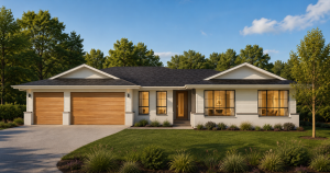Single storey hampton country facade