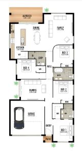 Canary 23. Single storey design ideal for 12.5m wide sites. Double garage spacious rooms and multiple living areas perfect for entertainment.