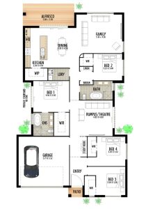 Canary 25. Single storey design ideal for 15m wide sites. Double garage spacious rooms and multiple living areas perfect for entertainment.