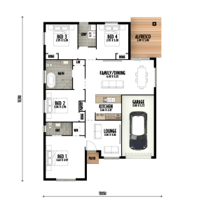 Single storey home with 4 bedroom