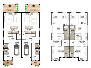 Double storey duplex design for narrow blocks